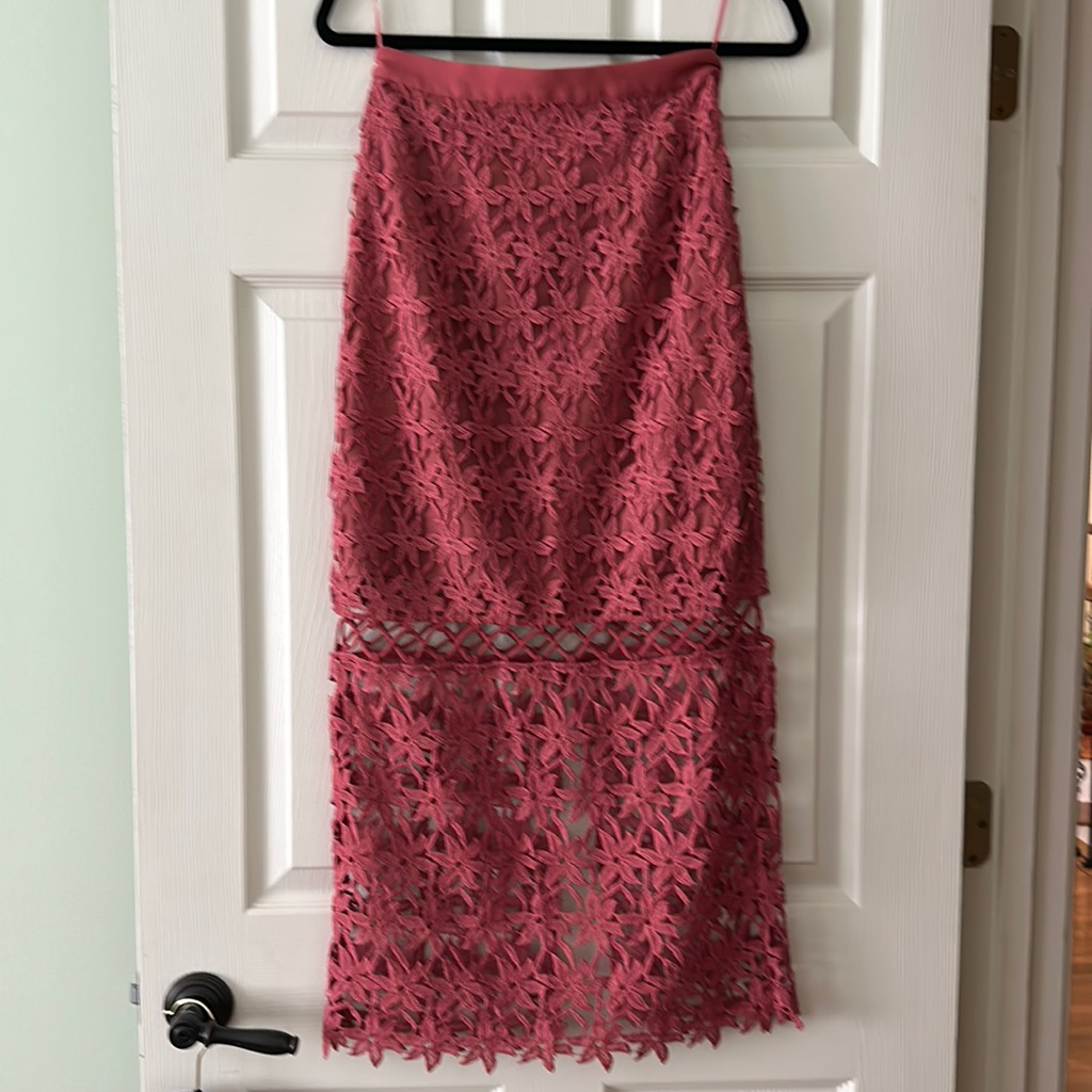 Keepsake Maxi Skirt/Embroidered Fully Lined At The Top Half. Lacy